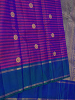 Load image into Gallery viewer, Classic Vadamalli &amp; Peacock Blue 2gm Zari Elegance Kanchipuram Handloom Silk Saree SS28563
