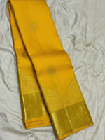 Load image into Gallery viewer, Classic Sunny Yellow 2gm Zari Brocade Bridal Elegance Kanchipuram Handloom Silk Saree SS26975
