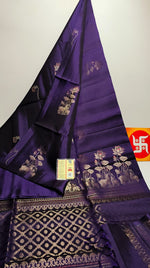 Load image into Gallery viewer, Classic Violet Double Warp Elegance Handloom Soft Silk Saree SS26847
