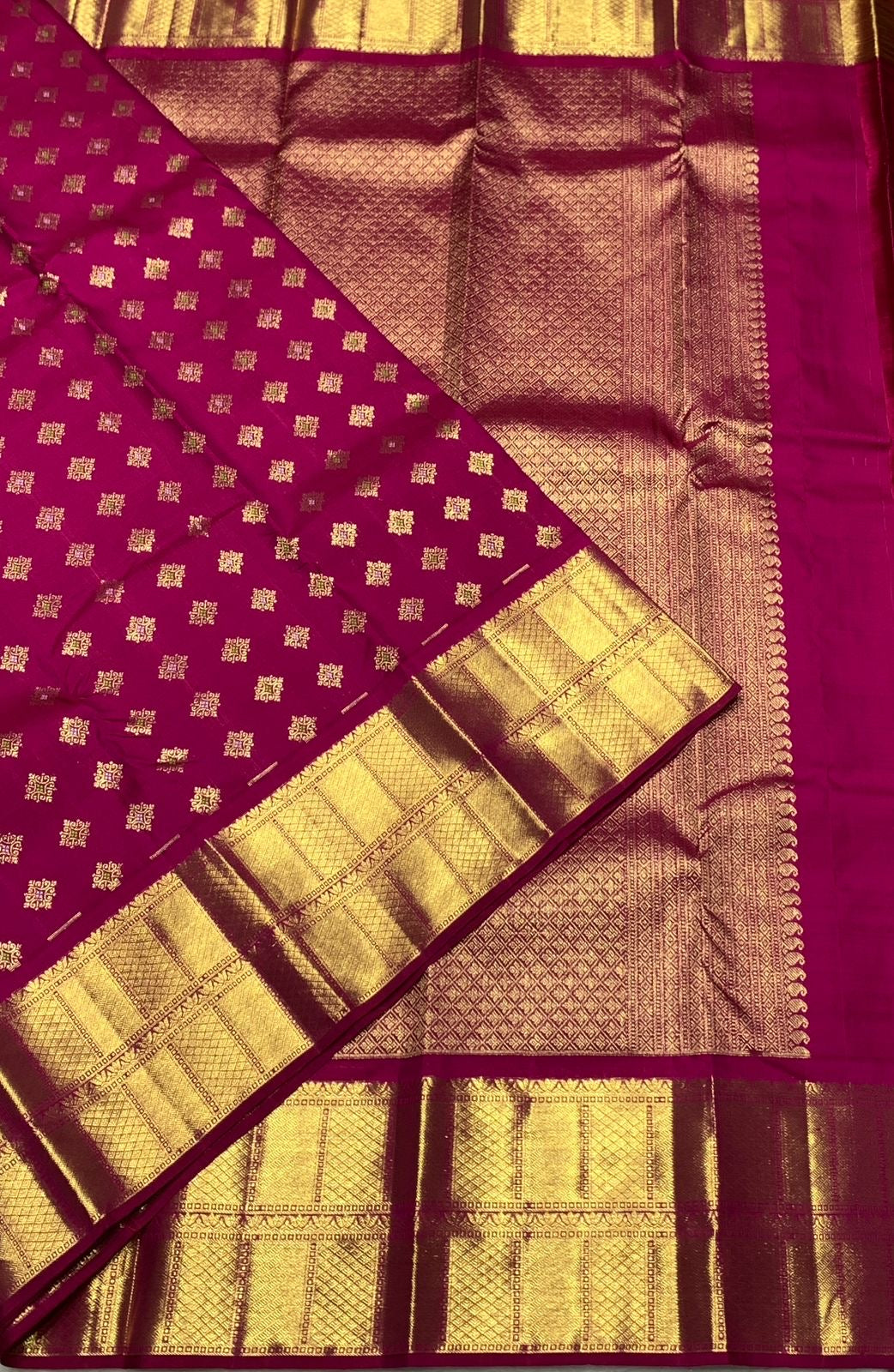 Classic Deep Pink 2gm Zari Bridal Elegance Kanchipuram Handloom Silk Saree SS24106