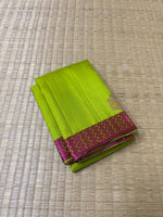 Load image into Gallery viewer, Classic Lime Green &amp; Pink Elegance Handloom Soft Silk Saree SS24086
