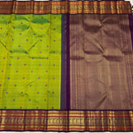 Load image into Gallery viewer, Classic Spring Green &amp; Plum Kanchipuram Handloom Silk Saree SS26268
