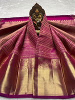 Load image into Gallery viewer, Classic Ruby Pink 2gm Zari Bridal Elegance Kanchipuram Handloom Silk Saree SS28258
