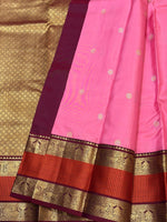 Load image into Gallery viewer, Classic Rose &amp; Plum 1gm Zari Elegance Kanchipuram Handloom Silk Saree SS28068
