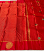 Load image into Gallery viewer, Classic Scarlet Red 2gm Zari Elegance Kanchipuram Handloom Silk Saree SS24131
