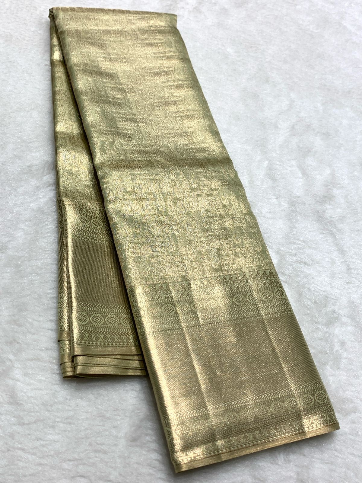 Antique Fern Green 2gm Zari Bridal Elegance Kanchipuram Handloom Silk Saree SS24822