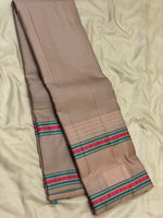 Load image into Gallery viewer, Classic Pastel Cocoa Beige &amp; Teal Green 1gm Zari Elegance Kanchipuram Handloom Silk Saree SS27961
