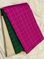 Load image into Gallery viewer, Classic Butter Cream &amp; Green with Pink Elegance Kanchipuram Handloom Silk Saree SS27169
