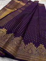 Load image into Gallery viewer, Classic Plum Kanchipuram Handloom Silk Saree SS26221
