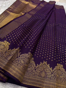 Classic Plum Kanchipuram Handloom Silk Saree SS26221