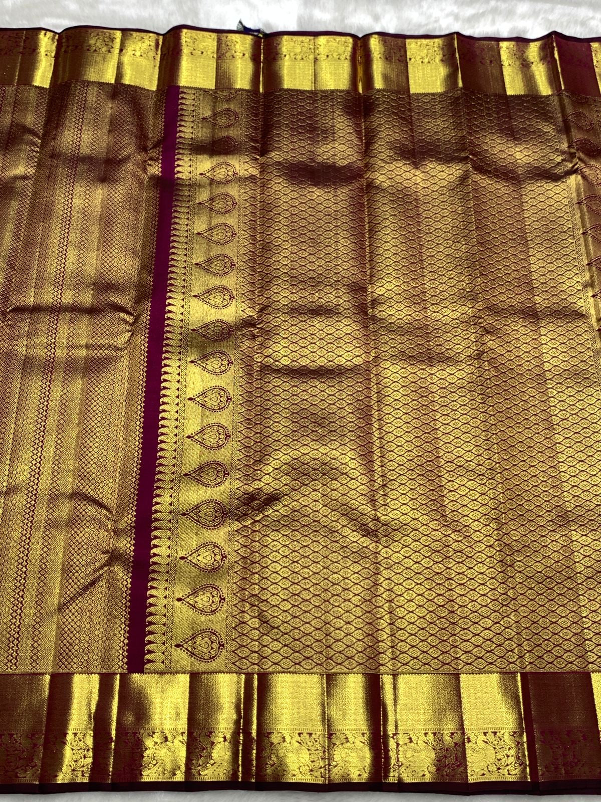 Classic Wine Pink 2gm Zari Bridal Elegance Kanchipuram Handloom Silk Saree SS25270