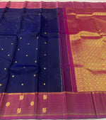 Load image into Gallery viewer, Classic Plum &amp; Wine Red 2gm Zari Bridal Elegance Kanchipuram Handloom Silk Saree SS27261
