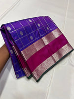 Load image into Gallery viewer, Classic Violet Blue &amp; Ruby Pink Elegance Kanchipuram Silk Saree SS23914
