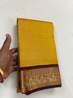 Load image into Gallery viewer, Classic Mango Yellow &amp; Maroon 2gm Zari Elegance Kanchipuram Handloom Silk Saree SS27215
