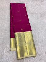 Load image into Gallery viewer, Classic Deep Pink &amp; Champagne Cream 2gm Zari Elegance Kanchipuram Handloom Silk Saree SS28293

