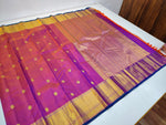 Load image into Gallery viewer, Classic Double Shade Fuchisa Pink 1gm Zari Kanchipuram Handloom Silk Saree SS25919
