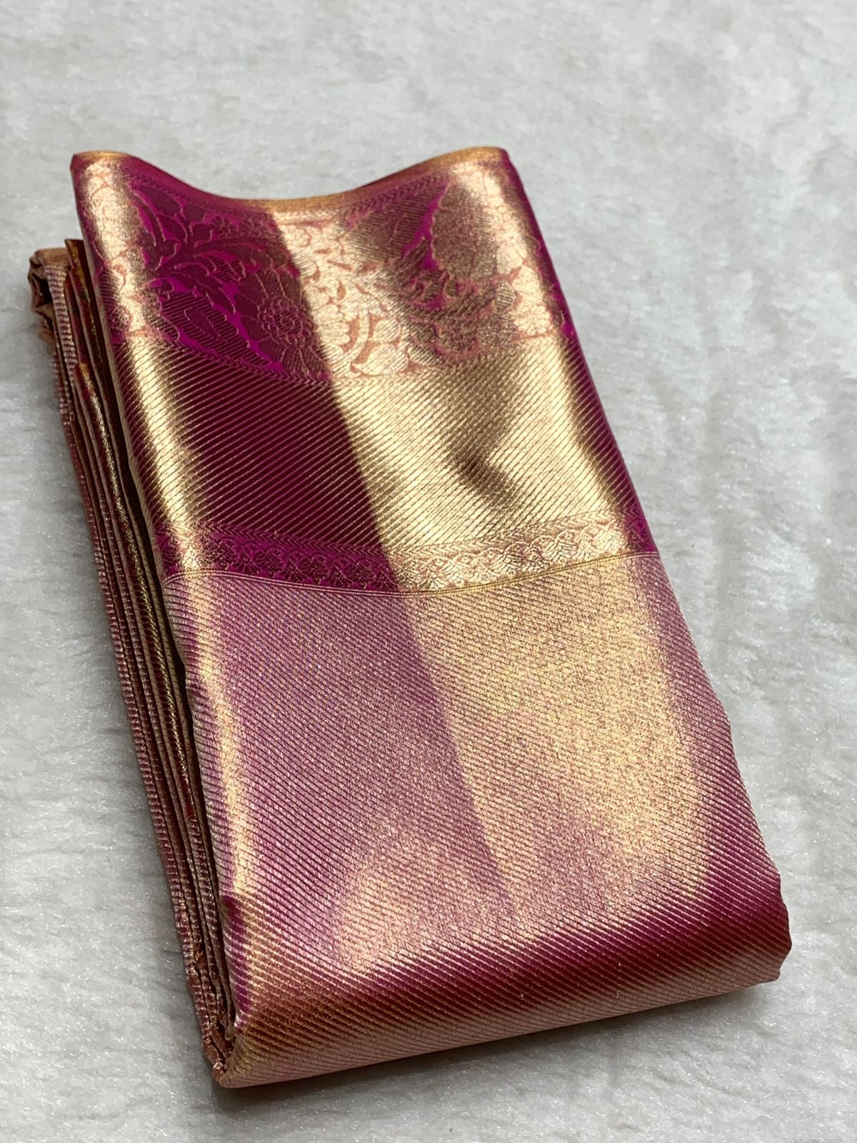 Pastel Pink Dual Toned Jyothika Inspired 2gm Zari Bridal Elegance Kanchipuram Handloom Silk Saree SS25447