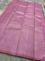 Load image into Gallery viewer, Classic Mustard &amp; Baby Pink Elegance Kanchipuram Handloom Silk Saree SS27635
