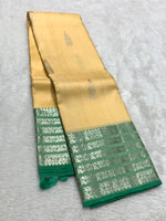 Load image into Gallery viewer, Classic Yellow &amp; Jade Green 2gm Zari Kanchipuram Handloom Silk Saree SS25819
