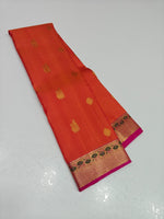 Load image into Gallery viewer, Classic Tangerine Orange 2gm Zari Kanchipuram Handloom Silk Saree SS26509
