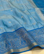 Load image into Gallery viewer, Classic Sky Blue &amp; Azure Blue Elegance Kanchipuram Handloom Silk Saree SS27856
