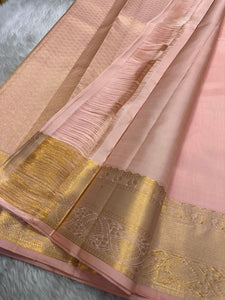 Pastel Pink Kanchipuram Handloom Silk Saree SS26046
