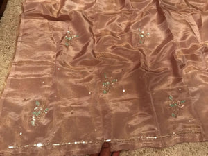 Classic Light Pink Elegance Tissue Organza Silk Saree SS25695