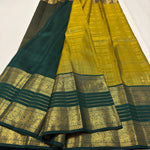 Load image into Gallery viewer, Classic Moss Green &amp; Bottle Green Elegance Kanchipuram Handloom Silk Saree SS28583
