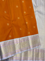 Load image into Gallery viewer, Classic Burnt Orange &amp; Pastel Ice Blue 2gm Zara Elegance Kanchipuram Handloom Silk Saree SS28276
