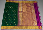 Load image into Gallery viewer, Bottle Green &amp; Wine Red Elegance Kanchipuram Handloom Silk Saree SS20652
