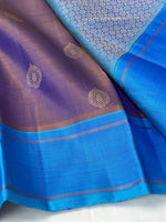 Load image into Gallery viewer, Classic Lavender &amp; Azure Blue 4gm Zari Bridal Elegance Kanchipuram Handloom Silk Saree SS23762
