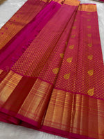 Load image into Gallery viewer, Classic Rose Pink Bridal Elegance Kanchipuram Handloom Silk Saree SS25901
