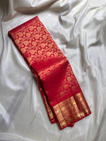 Load image into Gallery viewer, Classic Scarlet Red Bridal Elegance Kanchipuram Handloom Silk Saree SS26222
