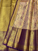 Load image into Gallery viewer, Classic Pastel Pink &amp; Violet 2gm Zari Tissue Brocade Bridal Elegance Kanchipuram Handloom Silk Saree SS27091
