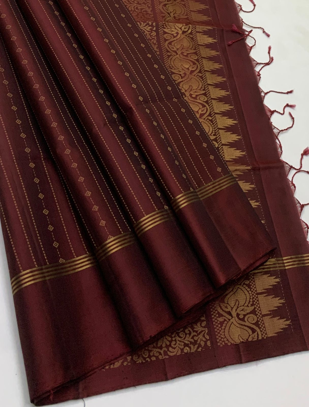 Classic Brown Elegance Handloom Soft Silk Saree SS25647