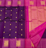 Load image into Gallery viewer, Classic Plum &amp; Fuchsia Pink 1gm Zari Elegance Kanchipuram Handloom Silk Saree SS24711
