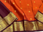 Load image into Gallery viewer, Classic Golden Brown &amp; Coffee Brown 1gm Zari Kanchipuram Handloom Silk Saree SS26273

