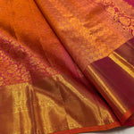 Load image into Gallery viewer, Classic Orange Pink Bridal 1gm Zari Elegance Kanchipuram Handloom Silk Saree SS23678
