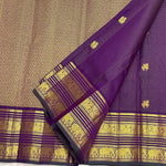 Load image into Gallery viewer, Classic Violet 1gm Zari Vintage Checks Elegance Kanchipuram Handloom Silk Saree SS26981
