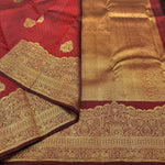 Load image into Gallery viewer, Classic Burnt Orange 2gm Zari Temple Bridal Elegance Kanchipuram Handloom Silk Saree SS26585

