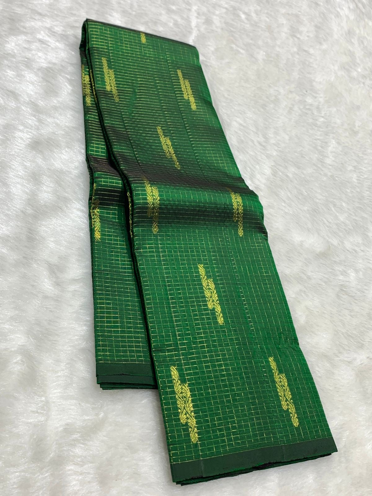 Classic Green 2gm Zari Kanchipuram Handloom Silk Saree SS25973