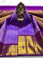 Load image into Gallery viewer, Classic Lavender &amp; Vadamalli 2gm Zari Bridal Elegance Kanchipuram Handloom Silk Saree SS25273
