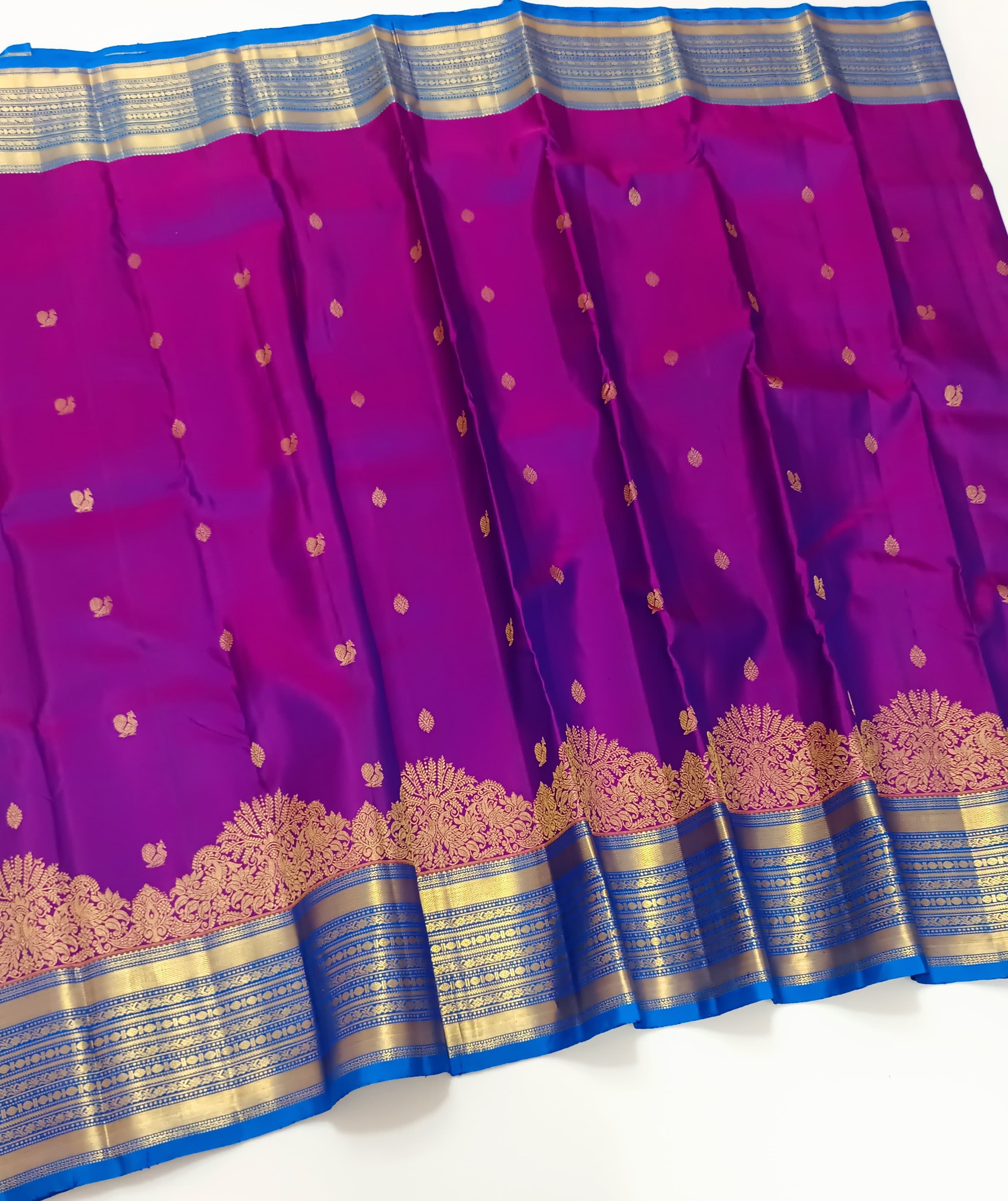 Classic Vadamalli & Azure Blue Kanchipuram Handloom Silk Saree SS25927