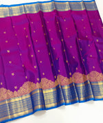 Load image into Gallery viewer, Classic Vadamalli &amp; Azure Blue Kanchipuram Handloom Silk Saree SS25927
