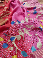 Load image into Gallery viewer, Brick Rose Pink Gaachi Handloom Tussar Silk Saree SS20539
