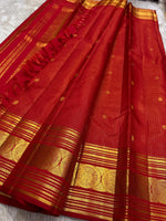 Load image into Gallery viewer, Classic Fiery Red Elegance Kanchipuram Handloom Silk Saree SS25402
