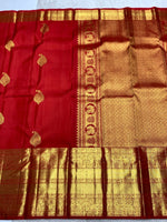 Load image into Gallery viewer, Classic Chilli Red 2gm Zari Bridal Elegance Kanchipuram Handloom Silk Saree SS24773
