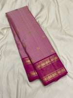 Load image into Gallery viewer, Classic Creamy Pink 1gm Zari Butta Elegance Kanchipuram Handloom Silk Saree SS28302
