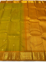 Load image into Gallery viewer, Classic Olive Mustard &amp; Caramel Brown 2gm Zari Elegance Kanchipuram Handloom Silk Saree SS24084
