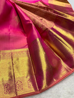 Load image into Gallery viewer, Classic Pink 2gm Zari Elegance Kanchipuram Handloom Silk Saree SS25452
